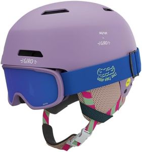 Giro Crue MIPS Combo Pack Kids Ski Helmet - Snowboarding Helmet with Matching Goggles for Youth, Boys & Girls - Lavender Namuk Dark Rose - S (52-55.5cm)