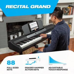 Alesis Recital Grand 88-Key Digital Piano – Full-Size Weighted Keys