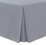 Linen Home Box Pleated Base Valance Sheet Grey Single Bed Skirt Valance Sheets, Soft Brushed Microfibre, Easy Care Non Iron (Single, Grey)