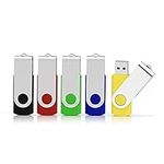 Aiibe 32GB USB Stick Flash Drive Bulk USB Drive Flash Drives 5 Pack USB Memory Sticks Thumb Drive Clé US Zip Drive Swivel USB Key for Office scool (32GB, 5 Pack, 5 Mixed Colors)