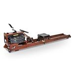 JLL Aqua 2 Wooden Hydro Rowing Machine, 9 Readout LCD Display, Foldable Slideway, Bluetooth Connection and 150kg Max User Weight (Dark Brown)