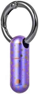 Titanium Keychain Pill Holder,Waterproof Mini Pill Case,Portable Small Pill Container for Travel,Purse,Pocket(Strary Sky)