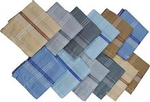 SPIN CART 100% Cotton Premium Collection Handkerchiefs Hanky For Men - Pack of 12 - Multi Color XL