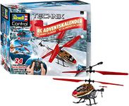 Revell 01033 Advent Calendar RC Helicopter with 2.4GHZ Transmitter, LED Lights, Gyro, Includes All Batteries & Accessories, red