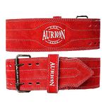 Aurion by 10 club Sued Leather Powerlifting Gym Belt-Medium | Weight Lifting Belt for Heavy Workout for Men & Women | Professional Heavy Weight Lifting Belt - Maroon