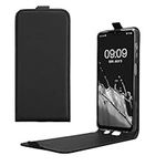kwmobile Vertical Flip Case Compatible with Samsung Galaxy A12 - Case PU Leather Protective Flip Cover with Magnet - Black