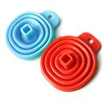 Top Chef Kitchen Funnel - Platinum Silicone (2 Pack, Red & Blue)