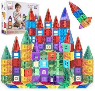 Playmags 100-Piece Magnetic Tiles Building Blocks Set, 3D Magnet Tiles for Kids Boys Girls, Educational STEM Toys for Toddlers…