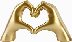 Kityemo Love Finger Statue Modern, Golden Gesture Decoration, Modern Art Sculpture Personalized Finger Perfect for Creative Wedding and Desktop Decoratio