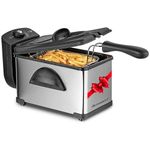 Elite Gourmet EDF2100 Electric Immersion Deep Fryer Removable Basket AdjCatable Temperature, Lid with Viewing Window and Odor Free Filter, 2 Quart / 8.2 cup