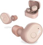 JVC Truly Wireless Earbuds Headphones, Bluetooth 5.0, Water Resistance(Ipx5), Long Battery Life (4+10 Hours), Secure and Comfort Fit with Memory Foam Earpieces - HAA10TP (Pink)