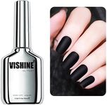 Vishine Matte Gel Top Coat, 16ml Gel No Wipe Matte Top Coat Soak Off Nail Lamp Gel Nail Polish Matte Finish Long-lasting for Nail Art DIY Home Nail Salon