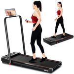 RHYTHM FUN Folding Treadmill, 300LBS Capacity, Walking Pad Treadmill for Home Office, BlackRed