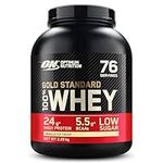 Optimum Nutrition Gold Standard 100% Whey Muscle Building and Recovery Protein Powder With Naturally Occurring Glutamine and BCAA Amino Acids, Vanilla Ice Cream Flavour, 76 Servings, 2.28 kg