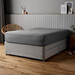 Silentnight Supersoft Double Fitted Sheet - Charcoal Grey Deep Fitted Bed Sheets with Elasticated Hems and Non Iron Fabric - Machine Washable and Hypoallergenic - Double 140 x 190cm - Charcoal Grey