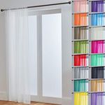 John Aird Lucy Woven Voile Slot Top Curtain Panel (White, 58" Wide x 72" Drop)