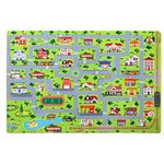 LuxFocus Puzzle Carpet Children's Room Gray Children's Area Rug Play Carpet Airplane Road Carpet Thickened and Non-Slip Carpet Multicolored Play Mat with Cars for Bedroom Playroom 120x160cm