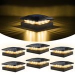 Spacelumen 6 Pack 4x4 Solar Post Cap Lights Outdoor – Solar Powered with 3 Lighting Modes (Cool/Warm/Neutral White) | Easy Install for 4×4 & 3.5×3.5 Wood/Vinyl Posts | Deck, Fence & Garden Lighting