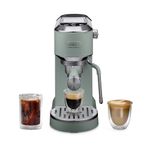 De’Longhi Dedica Duo Cold Brew Espresso Machine with Milk Frother, 15 Bar Pressure, Original Italian Barista Style Coffee Maker, Make Espresso, Latte, Cappuccino & Ice Coffee, Pistachio Green, EC890GR