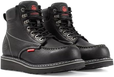 SUREWAY 6” Mens Heavy Duty Soft/Composite/Steel Toe Work Boots for Men,Comfortable & Durable,GoodyearWelt,Full Grain Leather,Oil/Slip Resistant,Wedge Moc Toe Industrial Construction Boots