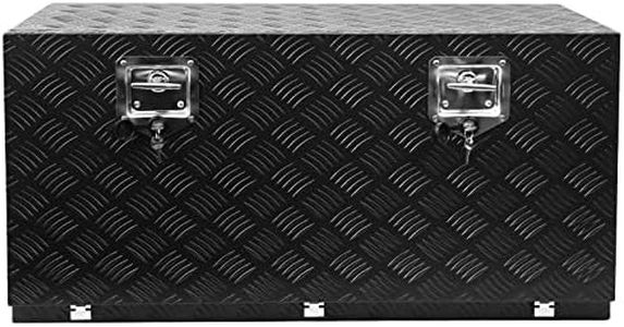 Garvee 36 Inch Aluminum Tool Box - Square Truck Storage Organizer Chest for Pickup Truck Bed, RV Trailer - T-Handle Lock and Keys Included