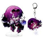 narukami Honkai Star Rail Acrylic Stand Figure Keychain Set, Character Stand Figure with Keychain, Kafka, Medium