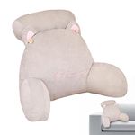 Reading Pillows For Bed,Adult Backrest with Arms Back Support for Sitting Up in Bed Lumbar Cushion Throw Pillow For Bed Rest,Arm,Back,Pregnancy Lumbar & Head Neck Coccyx Lower Back Support Cushion