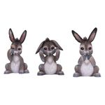 Nemesis Now Three Wise Donkeys 11cm, Resin, Grey, Donkey Figurine Trio, Animal Merchandise, Cast in the Finest Resin, Hand-Painted