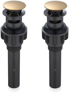 ARCORA Bathroom Sink Drain with Overflow 2 Pack, Brushed Gold Pop Up Drain Stopper Vanity Vessel Sink Clicker Drain Stopper