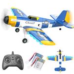 BEZGAR 3 Channel HQ089 RC Plane, 6-axis Gyro Remote Control Airplane Fighter Toys with Colorful LED Navigation Lights & 2 Batteries, Easy Control for Adults Kids Beginners