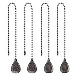 4 Pcs Ceiling Fan Pull Chains Light Pull Extension Chains with 11.2 Inch Chains for Ceiling Fans Lamps, Black Copper