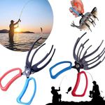 2 Packs Upgrade 2/3 Claw Fish Gripper, Metal Fishing Pliers Gripper Catch Fish Control Clamp, Three Teeth Fishing Pliers Control Forceps Fishing Accessories for Most Freshwater Fish Grip Tackle Holder