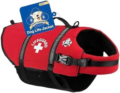 Paws Aboard Dog Life Jacket - Keep Your Canine Safe with a Neoprene Life Vest for Swimming and Boating - Available in Different Sizes, Color and Design to Choose - Red, Small