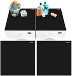 Washer Dryer Top Protector Mat Cuttable 2 PCS 27" x 27" Non-slip Washing Machine Dust Cover Pad Quick Drying Covers for the Top of Dryer Black