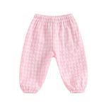 Unisex Baby Harem Trouser Twin Kid Toddler Girl Boy Plaid Bloomers Fall Gingham Long Pants 0-24M,2-3Y (Pink, 0-6 Months)