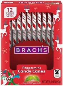 Brach's Bobs Red & White Mint Canes, Christmas Candy, Stocking Stuffers for Kids, Holiday Classic, 5.3 Oz, 12 Count (Pack of 1)