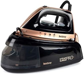 Beldray Steam Station Iron – Steam Generator Iron, Detachable 1.2L Water Tank, Smooth Glide Soleplate, Powerful Steam Burst, Vertical Steam, Adjustable Temperature Dial, 2400W, Rose Gold, BEL01137-150