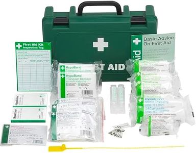 Safety First Aid Group Workplace First Aid Kit (Small 1-10 Persons) Economy HSE-Compliant with Inspection Tags, Wall Bracket, Extra Plasters