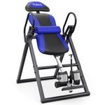 YOLEO ITX320 Inversion Table for Back Pain 2026 Foldable Inversion Table w/Removable Lumbar Pad, Reversible Ankle Holders, 300 lbs Capacity, Easy Assembly