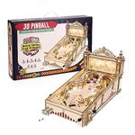 ROBOTIME Pinball Machince EG01 - Wooden Puzzles for Adults Miniature Pinball 3D Puzzle