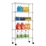 FDW Storage Shelves,Wire Shelving Unit Metal Shelves Heavy Duty Layer Rack Storage Rack Adjustable Utility (Chrome, 14" x 30" x 60")