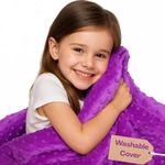 Super Soft 7 Lbs Weighted Blanket for Kids with Removable Cover - 41" x 60" Children Heavy Blanket for Girls Between 60-80 lbs - Kids Weighted Blankets