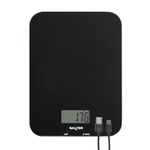 Salter SA00597FEU12 Rechargeable Kitchen Scale – Digital Food Weighing Scales for Cooking & Baking, Tare/Zero Function, USB Charging Cable Included, Measures Liquids/Fluids, Slim Design, 5kg Capacity