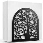 Housolution Napkin Holder, Tree & Bird Design Metal Napkin Holders for Paper Napkins, Freestanding Napkin Holder for Kitchen and Table, Modern Napkins Holder for Home & Picnic Party, Black