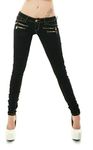 Noir Triple XXX Women's Skinny Low Waist Jeans Slim Stretch Denim Pants Sizes UK 4-12 (8, Black)