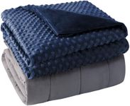 yescool Weighted Blankets for Adults Cooling Weighted Blanket with Washable Cover Queen Size 20lbs 60"x80",Heavy Blanket with Minky Duvet Cover Cozy Thick Throw Blanket with Premium Glass Beads Blue