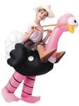 Spooktacular Creations Inflatable Costume Riding an Ostrich Air Blow-up Deluxe Halloween Costume - Child (7-10 Yrs)