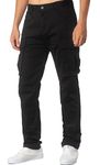 ITALYMORN Cargo Work Pants for Men Relaxed Fit Casual Outdoor Military with Big Pockets, Black, 36