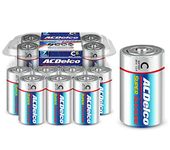 ACDelco 8-Count C Batteries, Maximum Power Super Alkaline Battery, 7-Year Shelf Life, Reclosable Packaging