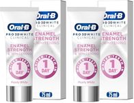 Oral-B Pro 3D White Clinical, Enamel Strength & Whitening, Whiter Teeth in 1 Day, Whitening Toothpaste 75ml (Pack of 2)